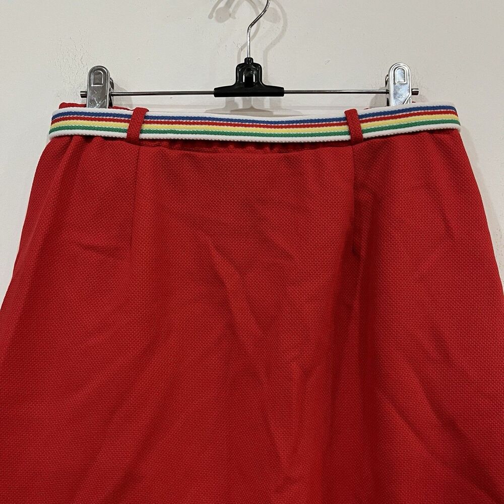 Fire Islander Vintage Kidcore Belted Red Midi Skirt 28 Waist - Picture 6 of 7